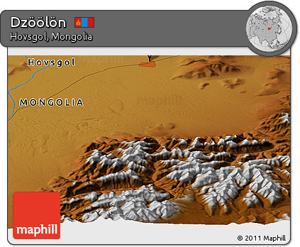 Physical Panoramic Map of Dzöölön