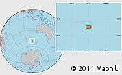 Gray Location Map of the area around 50° 15' 48" S, 106° 19' 29" E