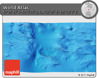 Physical 3D Map of the Area around 50° 15' 48" S, 125° 1' 30" E