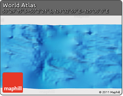 Physical 3D Map of the Area around 50° 15' 48" S, 125° 1' 30" E