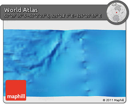 Physical 3D Map of the Area around 50° 15' 48" S, 125° 52' 30" E