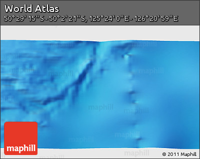 Physical 3D Map of the Area around 50° 15' 48" S, 125° 52' 30" E