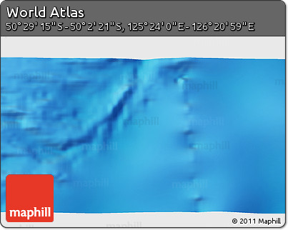 Physical 3D Map of the Area around 50° 15' 48" S, 125° 52' 30" E