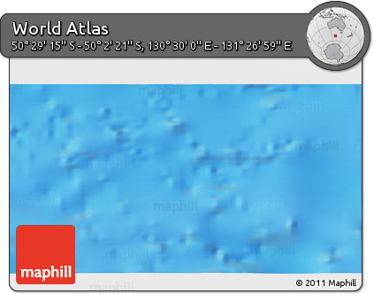 Physical 3D Map of the Area around 50° 15' 48" S, 130° 58' 29" E