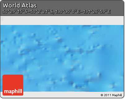 Physical 3D Map of the Area around 50° 15' 48" S, 130° 58' 29" E