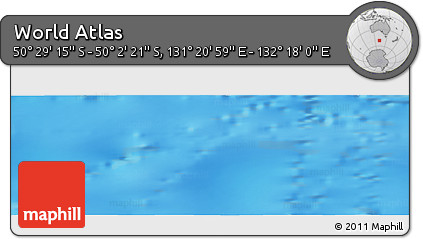 Physical Panoramic Map of the Area around 50° 15' 48" S, 131° 49' 29" E