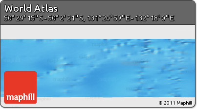 Physical Panoramic Map of the Area around 50° 15' 48" S, 131° 49' 29" E