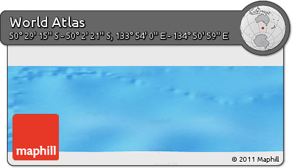 Physical Panoramic Map of the Area around 50° 15' 48" S, 134° 22' 30" E