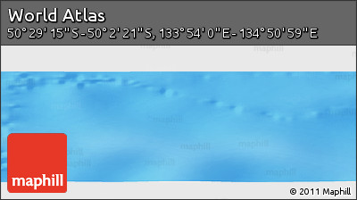 Physical Panoramic Map of the Area around 50° 15' 48" S, 134° 22' 30" E