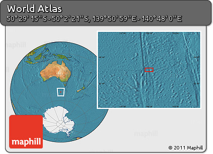 Satellite Location Map of the Area around 50° 15' 48" S, 140° 19' 29" E