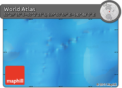 Shaded Relief Map of the Area around 50° 15' 48" S, 140° 19' 29" E