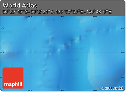 Shaded Relief Map of the Area around 50° 15' 48" S, 140° 19' 29" E
