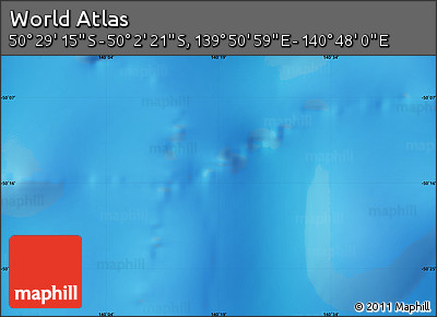 Shaded Relief Map of the Area around 50° 15' 48" S, 140° 19' 29" E