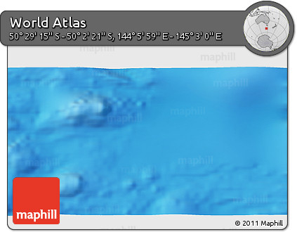 Physical 3D Map of the Area around 50° 15' 48" S, 144° 34' 29" E
