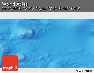 Physical 3D Map of the Area around 50° 15' 48" S, 144° 34' 29" E