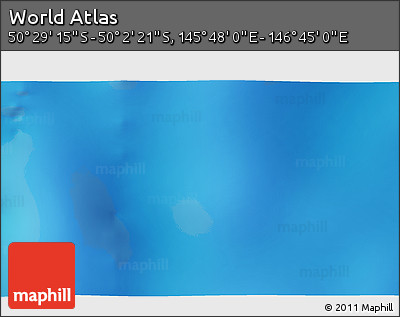 Shaded Relief 3D Map of the Area around 50° 15' 48" S, 146° 16' 30" E