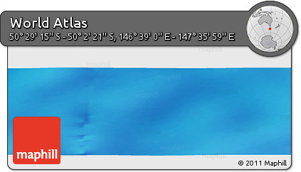 Physical Panoramic Map of the Area around 50° 15' 48" S, 147° 7' 30" E