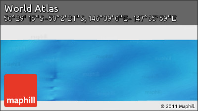 Physical Panoramic Map of the Area around 50° 15' 48" S, 147° 7' 30" E