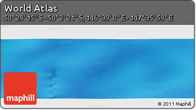 Physical Panoramic Map of the Area around 50° 15' 48" S, 147° 7' 30" E