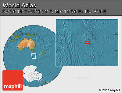 Satellite Location Map of the Area around 50° 15' 48" S, 149° 40' 30" E