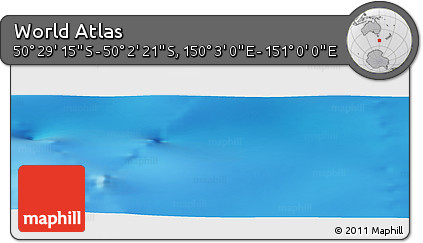 Physical Panoramic Map of the Area around 50° 15' 48" S, 150° 31' 30" E