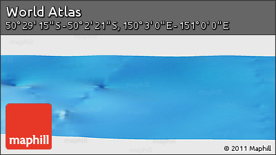 Physical Panoramic Map of the Area around 50° 15' 48" S, 150° 31' 30" E