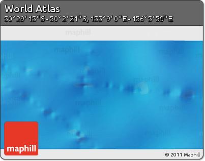 Shaded Relief 3D Map of the Area around 50° 15' 48" S, 155° 37' 30" E