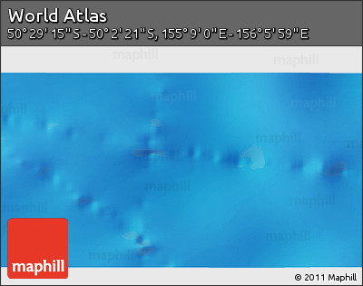 Shaded Relief 3D Map of the Area around 50° 15' 48" S, 155° 37' 30" E