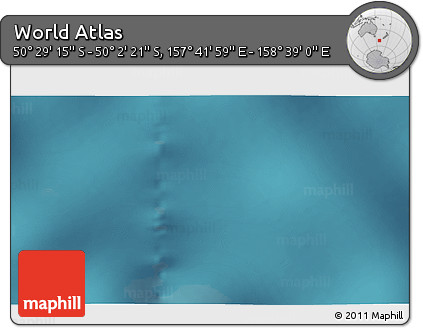 Satellite 3D Map of the Area around 50° 15' 48" S, 158° 10' 30" E
