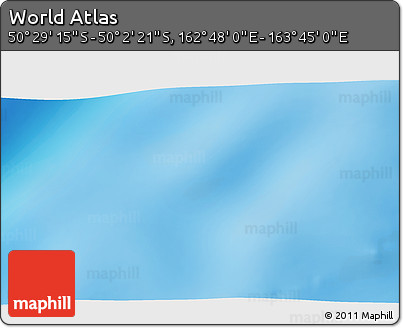 Physical 3D Map of the Area around 50° 15' 48" S, 163° 16' 30" E
