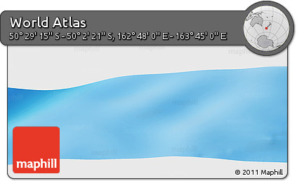 Physical Panoramic Map of the Area around 50° 15' 48" S, 163° 16' 30" E