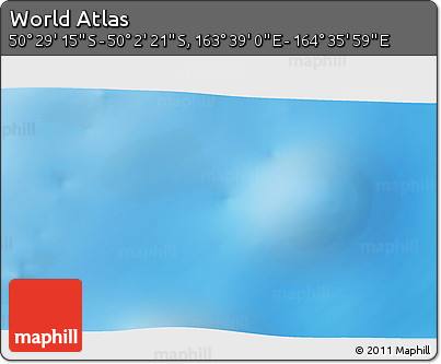 Physical 3D Map of the Area around 50° 15' 48" S, 164° 7' 30" E