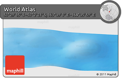 Physical Panoramic Map of the Area around 50° 15' 48" S, 164° 7' 30" E