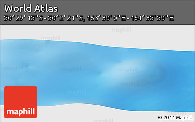Physical Panoramic Map of the Area around 50° 15' 48" S, 164° 7' 30" E