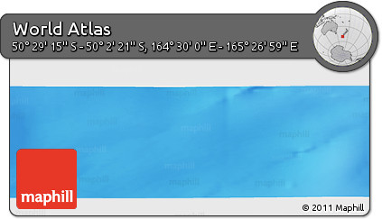 Physical Panoramic Map of the Area around 50° 15' 48" S, 164° 58' 29" E