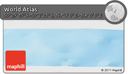 Physical Panoramic Map of the Area around 50° 15' 48" S, 167° 31' 30" E