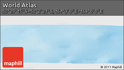 Physical Panoramic Map of the Area around 50° 15' 48" S, 167° 31' 30" E