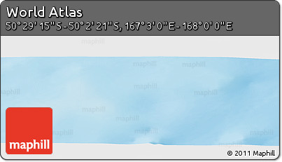 Physical Panoramic Map of the Area around 50° 15' 48" S, 167° 31' 30" E