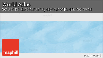 Physical Panoramic Map of the Area around 50° 15' 48" S, 168° 22' 30" E