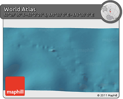 Satellite 3D Map of the Area around 50° 15' 48" S, 176° 1' 30" E
