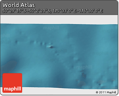 Satellite 3D Map of the Area around 50° 15' 48" S, 176° 1' 30" E