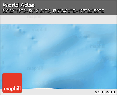 Physical 3D Map of the Area around 50° 15' 48" S, 176° 52' 30" E