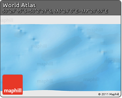 Physical 3D Map of the Area around 50° 15' 48" S, 176° 52' 30" E