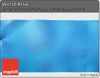 Physical 3D Map of the Area around 50° 15' 48" S, 178° 34' 29" E