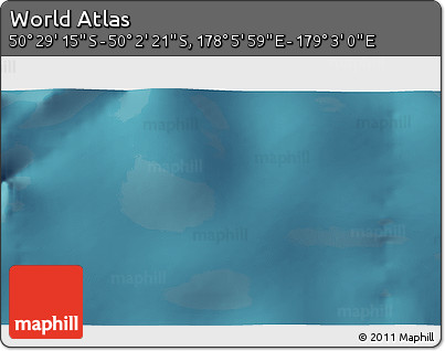 Satellite 3D Map of the Area around 50° 15' 48" S, 178° 34' 29" E