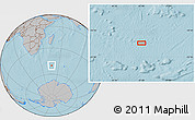 Gray Location Map of the area around 50° 15' 48" S, 47° 40' 29" E, hill shading