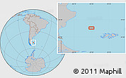 Gray Location Map of the area around 50° 15' 48" S, 62° 49' 30" W