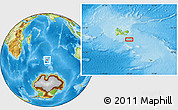 Physical Location Map of the area around 50° 15' 48" S, 70° 37' 30" E
