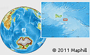 Physical Location Map of the area around 50° 15' 48" S, 71° 28' 29" E
