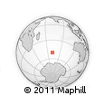 Outline Map of the Area around 50° 15' 48" S, 71° 28' 29" E, rectangular outline